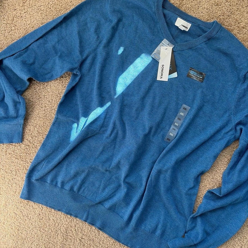 Blue V-Neck Sweater